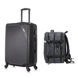 Maleta Cabinera Discovery Negro y Mochila Viajera Indigo Gris Oscuro
