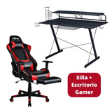 Silla Gamer Roja + Escritorio Gamer Fibra de Carbono - ProShopper Perú