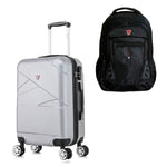 Maleta Cabinera 51 cm Niza Plateado y Mochila MO300 Portalaptop