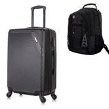 Maleta de Cabina 51 cm Discovery Negro y Mochila Portalaptop MO305