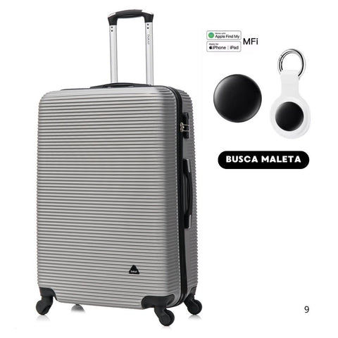DUKAP Royal Maleta de 71 cm Plateada con Itag para Iphone