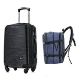 Maleta Cabinera Royal Negro y Mochila Viajera Indigo Azul