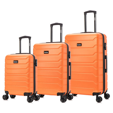 InUSA. Trend. Maletas de Viaje Juego De 3 Naranja