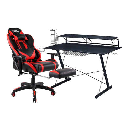 Silla Gamer ELITE Roja + Escritorio Gamer Fibra de Carbono - ProShopper Perú