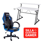 Silla Gamer RACING RAAZ + Escritorio Fibra de carbono  Blanco