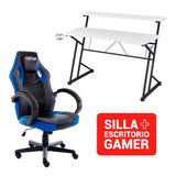 Silla Gamer RACING RAAZ + Escritorio Fibra de carbono  Blanco