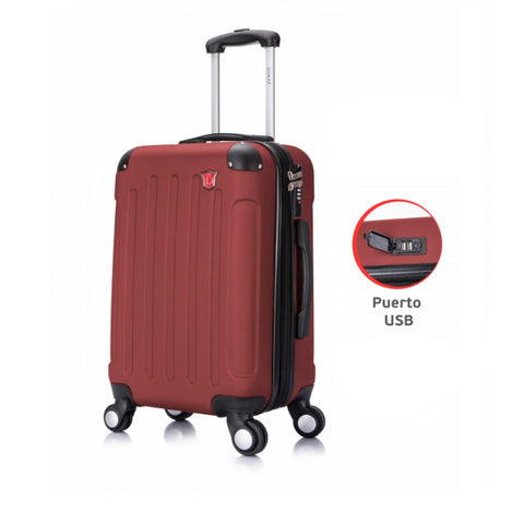 INTELY. Maleta De Viaje 51 Cm 8 Ruedas Con Puerto USB Integrado INPV